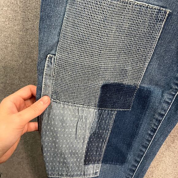 Logo Lavish Jeans Womens 4 Blue Dark Wash Patchwork - Picture 13 of 15